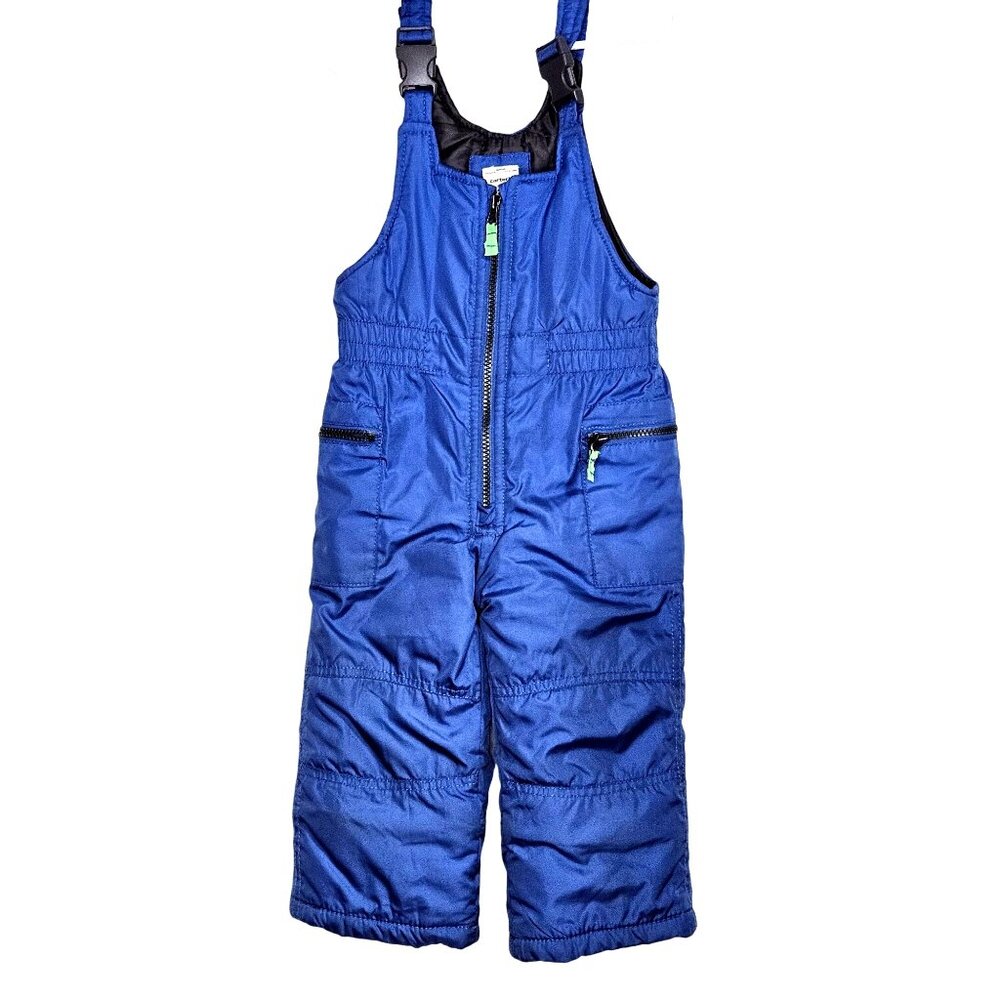 Carters Baby Snow Bib Overalls 24 Months Blue Water-Resistant Polyester Adjustab